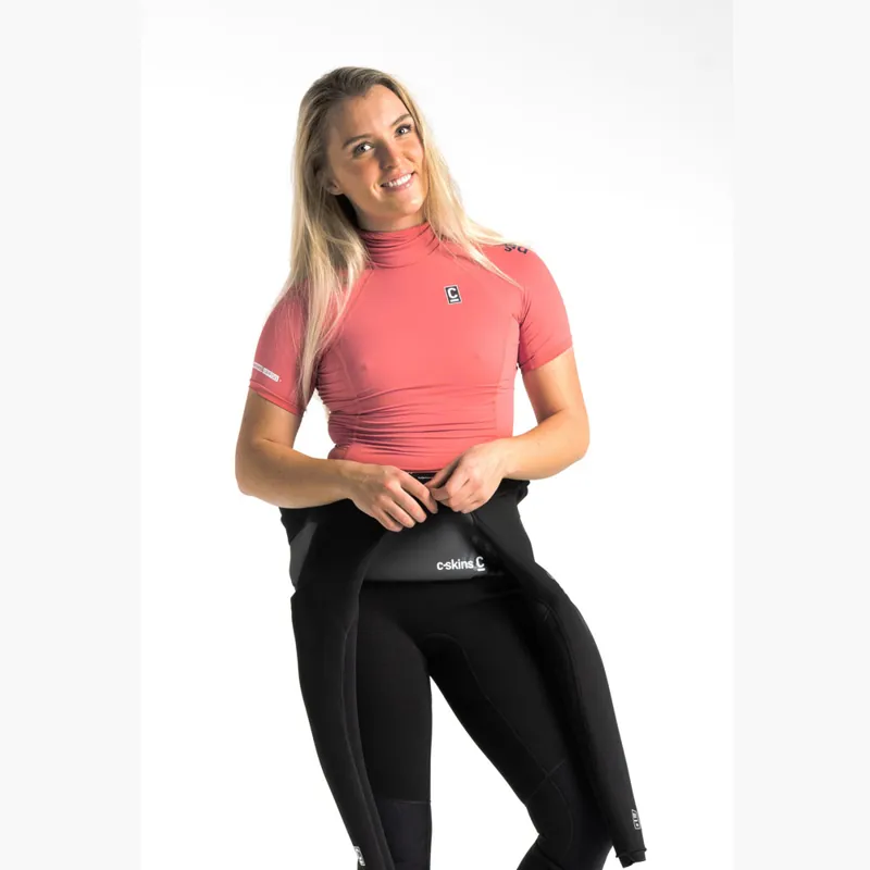 C-Skins Womens Short Sleeve UV Rash Vest Coral